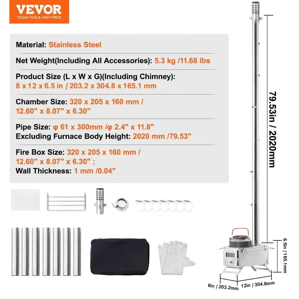 Stainless Steel Wood Stove