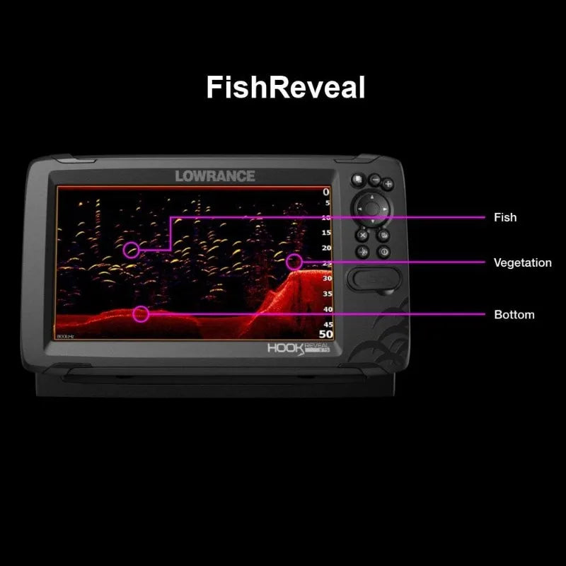 Lowrance HOOK Reveal 5", 7" and 9" Fish Finders with Transducers